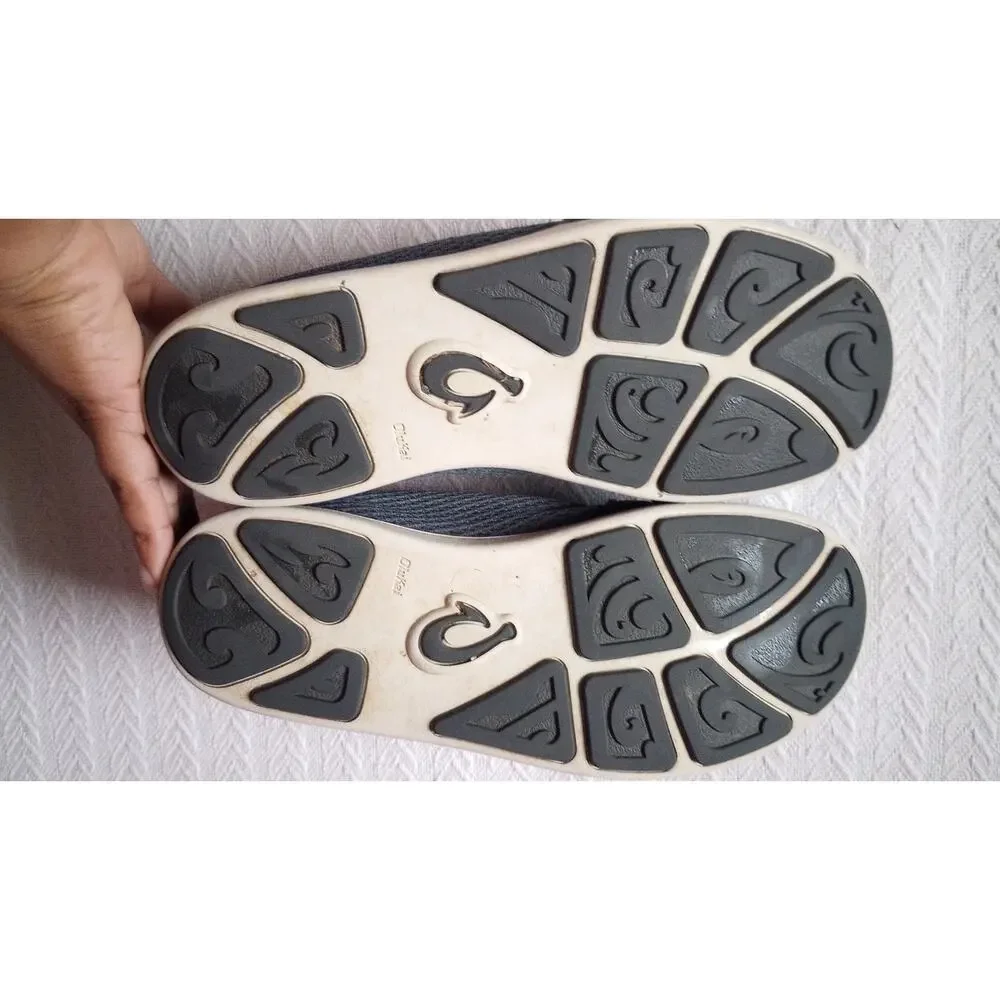 OLUKAI NOHEA MESH GRAY SLIP ON COMFY CASUAL SHOES SIZE 10.5